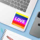 Sticker de vinyle d'amour (Ordinateur portable avec iPhone)