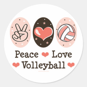 Sticker de volley-ball Peace Love