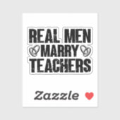 Sticker De vrais hommes marient des enseignants Funny ense (Feuille)