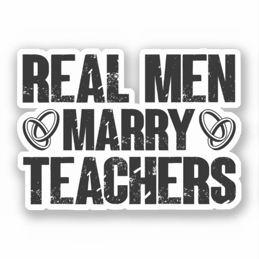 Sticker De vrais hommes marient des enseignants Funny ense (Recto)