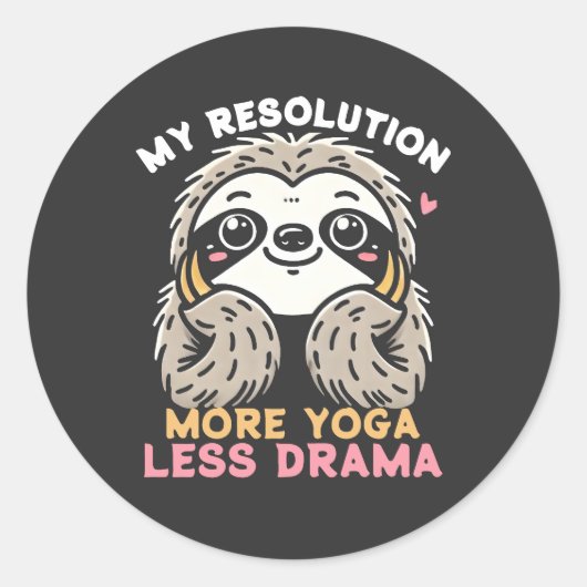 Sticker de Yoga Sloth - Plus de Yoga moins de dram (Devant)