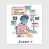 Sticker Debugging Life Geek Programmer (Feuille)