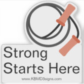 Sticker Débutant Fitness - Custom www - Strong Commarts Ic (Devant)