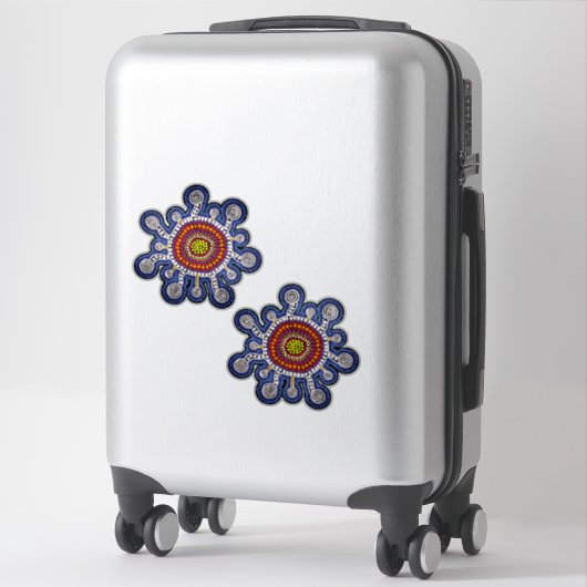 Sticker Décal d'art aborigène australien multicolore (Sur valise)