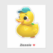 Sticker Décal de canard blanc mignon (Feuille)
