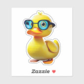 Sticker Décal de canard blanc mignon (Feuille)