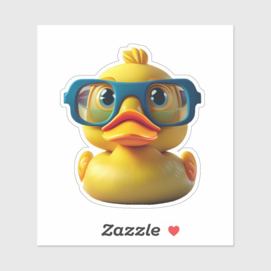 Sticker Décal de canard blanc mignon (Feuille)