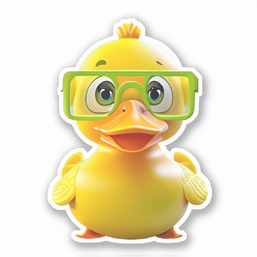 Sticker Décal de canard blanc mignon (Devant)