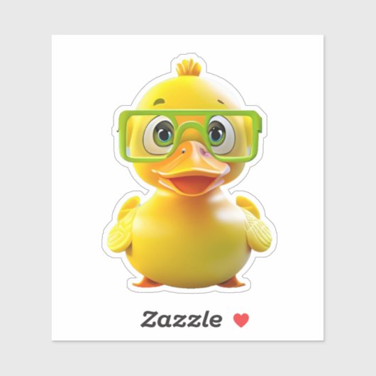 Sticker Décal de canard blanc mignon (Feuille)