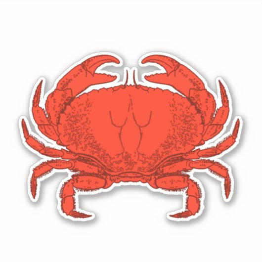 Sticker Décal de vinyle de crabe rouge (Devant)