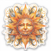 Sticker Décal d'ordinateur portable face soleil cosmique (Devant)