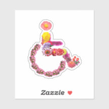 Décal en fauteuil roulant floral