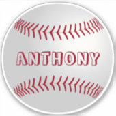 Sticker Décalage murale de baseball de nom personnalisé (Devant)