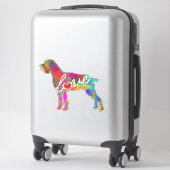 Sticker Décale d'amour pour pointeur À poils durs allemand (Sur valise)