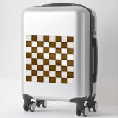 Sticker Décalque de damier sur mesure marron et blanc anti (Sur valise)
