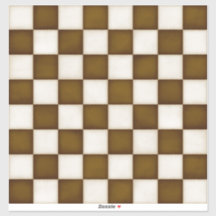 Décalque de damier sur mesure marron et blanc anti