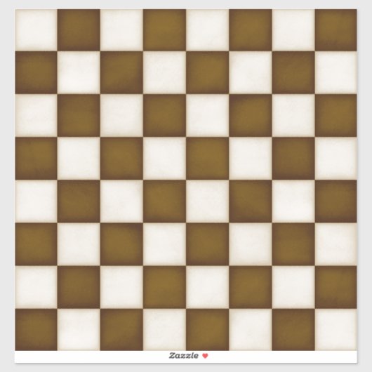 Sticker Décalque de damier sur mesure marron et blanc anti (Feuille)