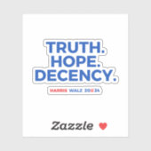 Sticker Décence de Vérité Espérance - Harris Walz 2024 (Feuille)