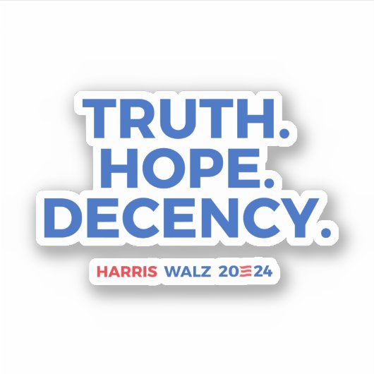 Sticker Décence de Vérité Espérance - Harris Walz 2024 (Devant)