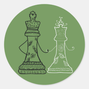 Sticker d'échecs Queen & King Love