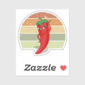 Sticker Déchiré Retro Sunset Hot Pepper Diva Dessin (Feuille)