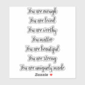 Sticker Déclarations d'affirmation (Feuille)