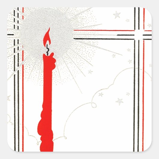 Sticker deco kerstkaars in raam (Voorkant)