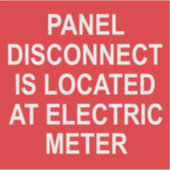 STICKER DÉCONNEXION DU PANNEAU SITUÉ À L'ÉTIQUETTE DE MÈTR (Devant)