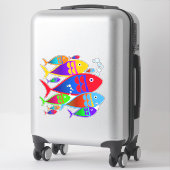 Sticker Décor Art Poisson Coloré (Sur valise)