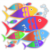 Sticker Décor Art Poisson Coloré (Devant)