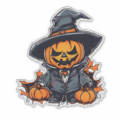 Sticker Décor d'automne Citrouille d'Halloween (Devant)