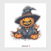 Sticker Décor d'automne Citrouille d'Halloween (Feuille)