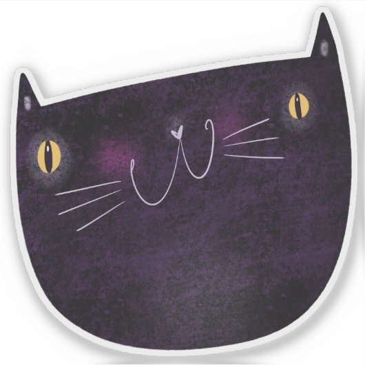 Sticker Décor d'Halloween jolie Chat noir (Devant)