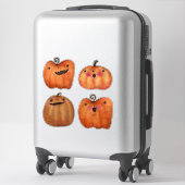 Sticker Décor Halloween Cute Citrouilles Éffrayants (Sur valise)