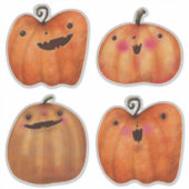 Sticker Décor Halloween Cute Citrouilles Éffrayants (Devant)