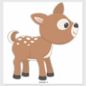 Sticker Décor mural pour bébé cerf bébé (Feuille)