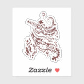 Sticker Décor rouge orangé (Feuille)