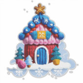 Sticker Décoration de maison de Noël tricotée (Devant)