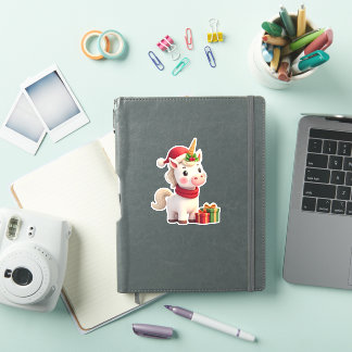 Sticker Décoration de Noël Licorne Xmas Santa Licorne T-
