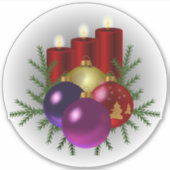 Sticker Décorations de Noël, bougies et baubles, (Devant)