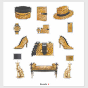 Sticker Décorations Empreintes de léopard Haute mode Femme