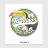 Sticker Découvrez le fabuleux logo de l'Equateur (Feuille)