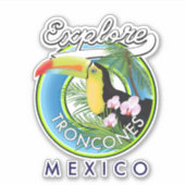 Sticker Découvrez le logo rétro de Troncones Mexique (Devant)