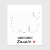 STICKER DÉDIÉ À DIEU COOL PERSONNALISABLE TEXTE BLANC (Feuille)