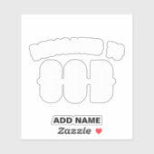 STICKER DÉDIÉ À DIEU PERSONNALISABLE COOL TEXTE BLANC (Feuille)