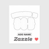 STICKER DÉDIÉ À DIEU PERSONNALISABLE COOL TEXTE BLANC (Feuille)