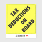Sticker Déduction fiscale à bord drôle diamant jaune (Feuille)
