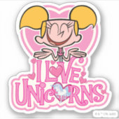 Sticker Dee Dee - I Love Unicorns (Devant)
