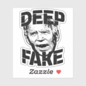 Sticker Deep Fake Glitchy Joe Biden Politics Impostor Meme (Feuille)