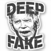 Sticker Deep Fake Glitchy Joe Biden Politics Impostor Meme (Devant)